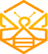 Orange geometric logo with abstract design